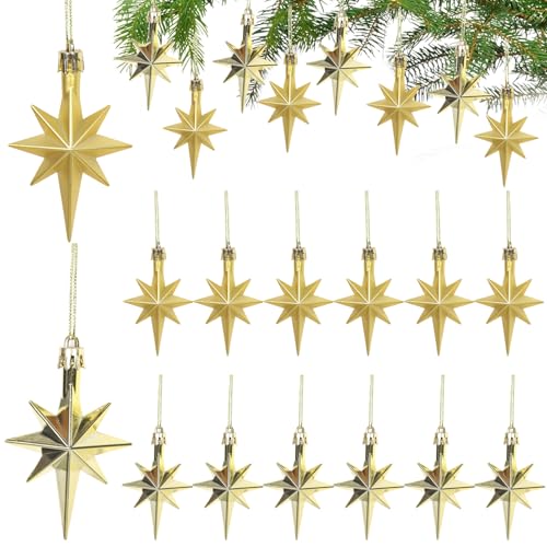 12 Stück Weihnachtsbaum Deko, Weihnachtsstern, Weihnachtsbaumschmuck...