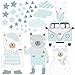 Produktbild 40-teiliges Bären MEGA Set Mintgrün - 40-teilig Wandsticker Wandaufkleber Wandtattoo Tiere Fuchs Bär Indianer Kinderzimmer Babyzimmer Kinder Baby Mädchen Junge Tapetensticker A100)