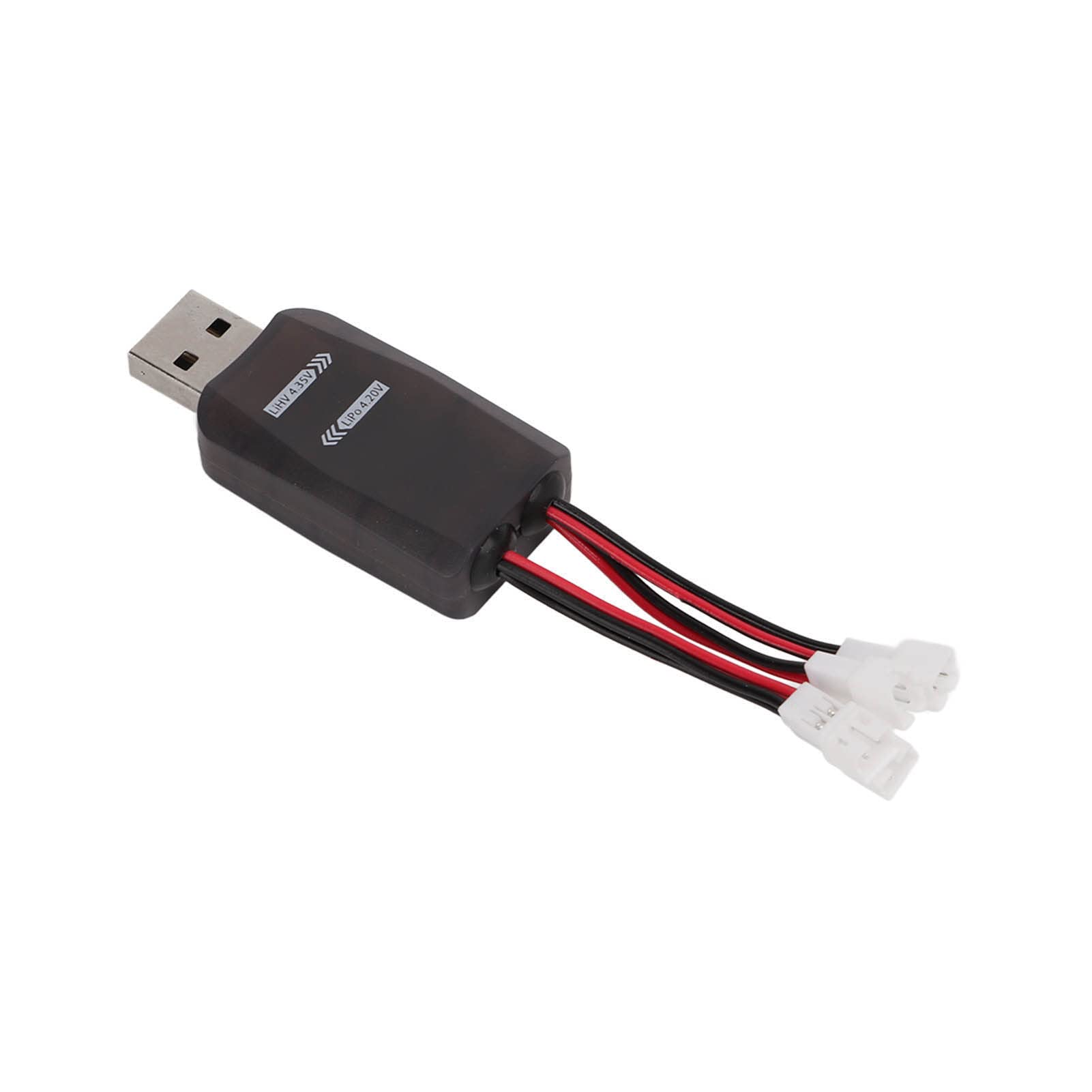 Dilwe Chargeur USB CX405 4CH, 4 LEDs Indépendantes de 4 Canaux, pour Batterie Connecteur Mcpx/Molex/JST, pour Batterie 1S 3.7V Lipo LiHV 3.8V pour Hélicoptère RC Etc