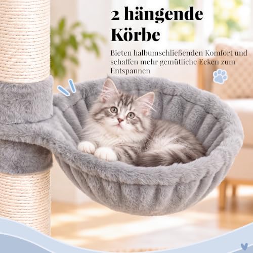 Hey-brother 180 cm XXL Kratzbaum, mit Erweiterung Platz, stabil, MPJ038W – Ansicht 6