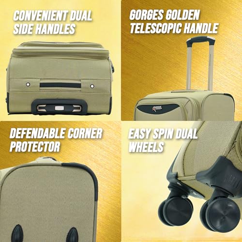 Image of AMERICAN TRAVELLER TourisForever Trolley Bag Set-3 | Durable Handle | Cabin Medium Large, Expandable Travel Suitcase, Heavy-Duty Nylon, 3 Digit Number Lock, 360 Lego Wheels, Durable Handle