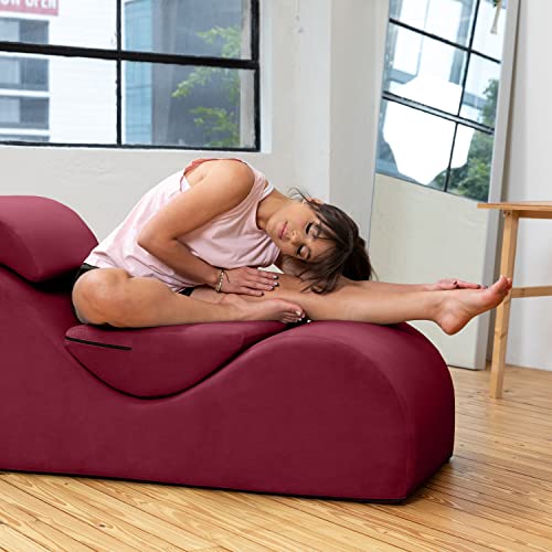 Image of Avana Luvu Lounger - Chaise Lounge Chair for Yoga, Exercise, Massage - High Density Foam - Made in The USA - Red