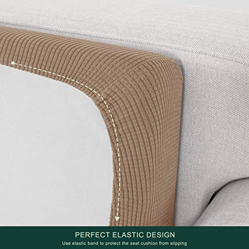 Image of CHUN YI Stretch Couch Cushion Cover Suitable for 3 Settee, Sofa Seat Slipcover with Spandex Jacquard Fabric(Large,Camel)