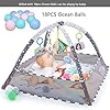 Bebamour Baby Playmats Floor Gyms desde el Nacimiento, 18 Bolas, 5PCS Juguetes Colgantes, Soft Baby Play Activity Gym Playmats Floor Gyms for 0-24Months(Pink) #5