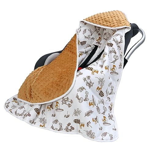 amo nenes Couverture Enveloppante Bébé pour Siège Auto et Poussette, Nid d'ange Bebe Cosy 90 x 90 cm, Multifonction Couverture bébé pour Automne Hiver
