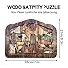 Nativity Puzzle, Large Wooden Jesus Puzzle Statue, Wood Burned Design, Sculpture Decor for Kids Ages 3-5 and Adults, Home Educational Wooden Puzzles Birthday Gifts (11 x 8.3 in)