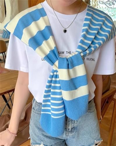Knitted Stripe Shawl Wraps for Women Designer Cardigan Vintage Scarf for Women Knotted Shoulder Tops Cape Travel Scarves 20252