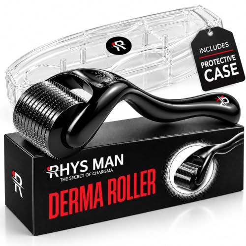 Derma Roller 0.25mm with Storage Case – Titanium Dermaroller for Beard, Face &amp; Scalp Care, 540 Needles Skin Care Tool for Men &amp; Women
