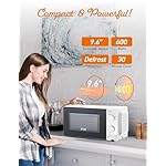 COMMERCIAL CHEF 0.6 Cubic Foot Microwave with 6 Power Levels,Small Microwave with Grip Handle,with 30 Minute Timer and Mechanical Dial Controls,White - Image 4