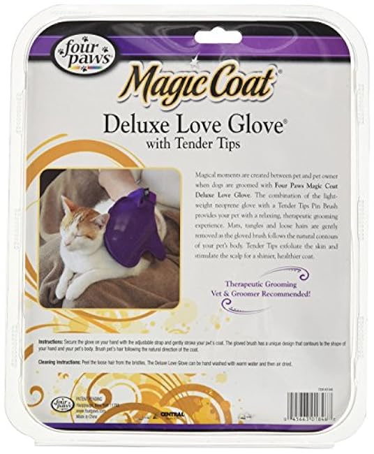Four Paws Magic Coat Cat Grooming Deluxe Love Glove with Tender Tips-wTslp4VS