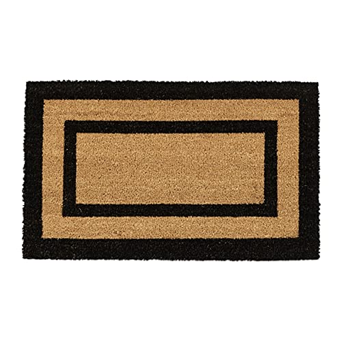 Relaxdays Long Coir Doormat with Anti-Slip PVC Underside for Balcony Hallway Veranda Patio Welcome Mat Size: 75 x 45 x 1.5 cm