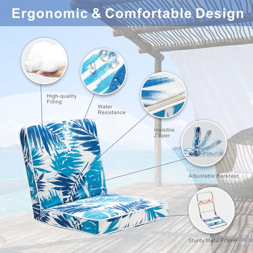 Image of JMGBird Foldable Floor Chair Indoor Meditation Cushion Saucer Chair | Adjustable Floor Chair - 5-Position Gaming & Meditation Cushion with Back Support for Indoor Use