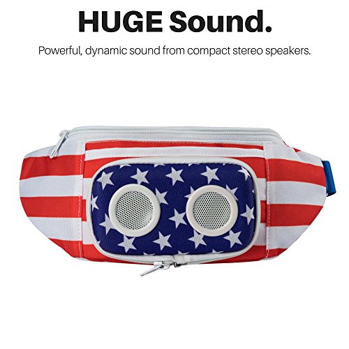 Super Real American Flag Fannypack With Speakers. Bluetooth Fanny Pack For Parties/Festivals/Raves/Beach/Boats. Rechargeable, Works With Iphone & Android. (2023 Edition) #TOP1