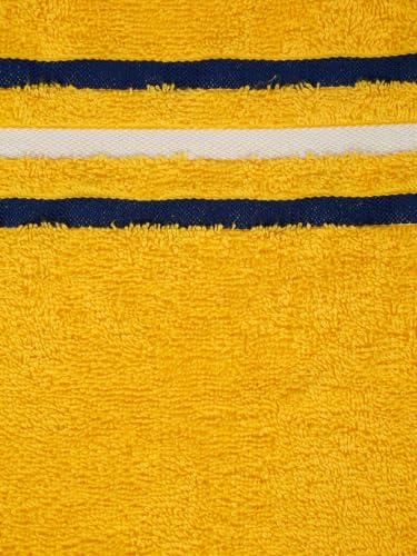 Image of Cortina 480 GSM Ultra Soft, Super Absorbent, Antibacterial Treatment, 100% Cotton Large Bath Towel, 70 cms x 140 cms (Blue /Yellow, Set of 2)