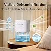Dehumidifier 1657ML 58OZ Small Dehumidifier for Home 230 Ft² Safety Dehumidifiers Adjustable 10 Color Lights 5 Timers 3 Setting Modes Auto Shut Off Protection Low Noise For Bedroom Bathroom