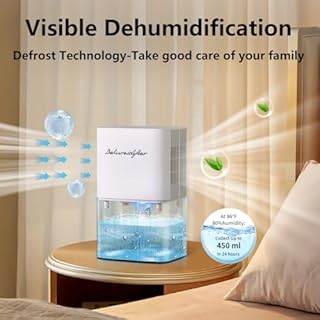 Dehumidifier 1657ML 58OZ Small Dehumidifier for Home 230 Ft² Safety Dehumidifiers Adjustable 10 Color Lights 5 Timers 3 Setting Modes Auto Shut Off Protection Low Noise For Bedroom Bathroom
