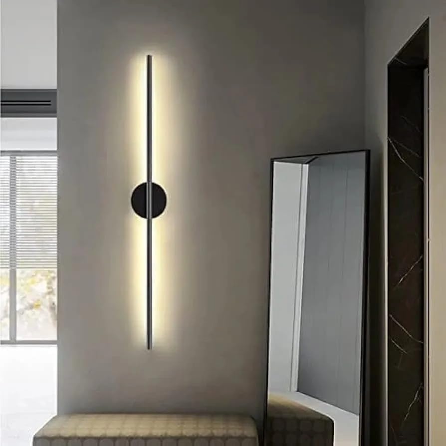 Image of Modern 800mm LED Long Wall Light | Lighting Lamp for Bedroom, Living Room, Designer Home Decorative Modern Wall lamp - Warm White, Natural White, Cold White (Black) (Pack of 1)