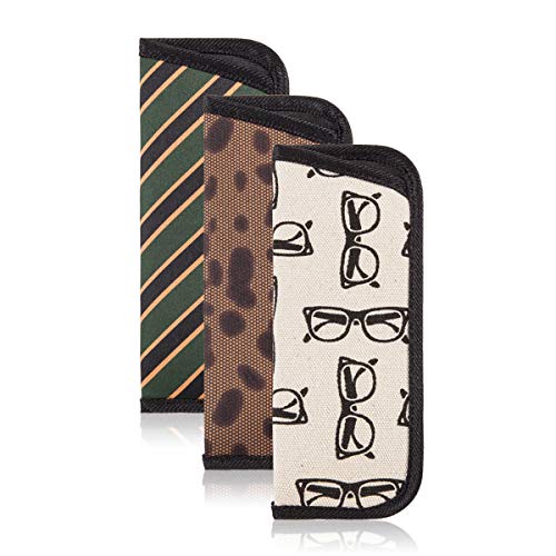 Image of TRIUMPH VISION 3 Pack Reading Glasses Pouch - Soft Eyeglasses Bag Portable Cloth Eyewear Case