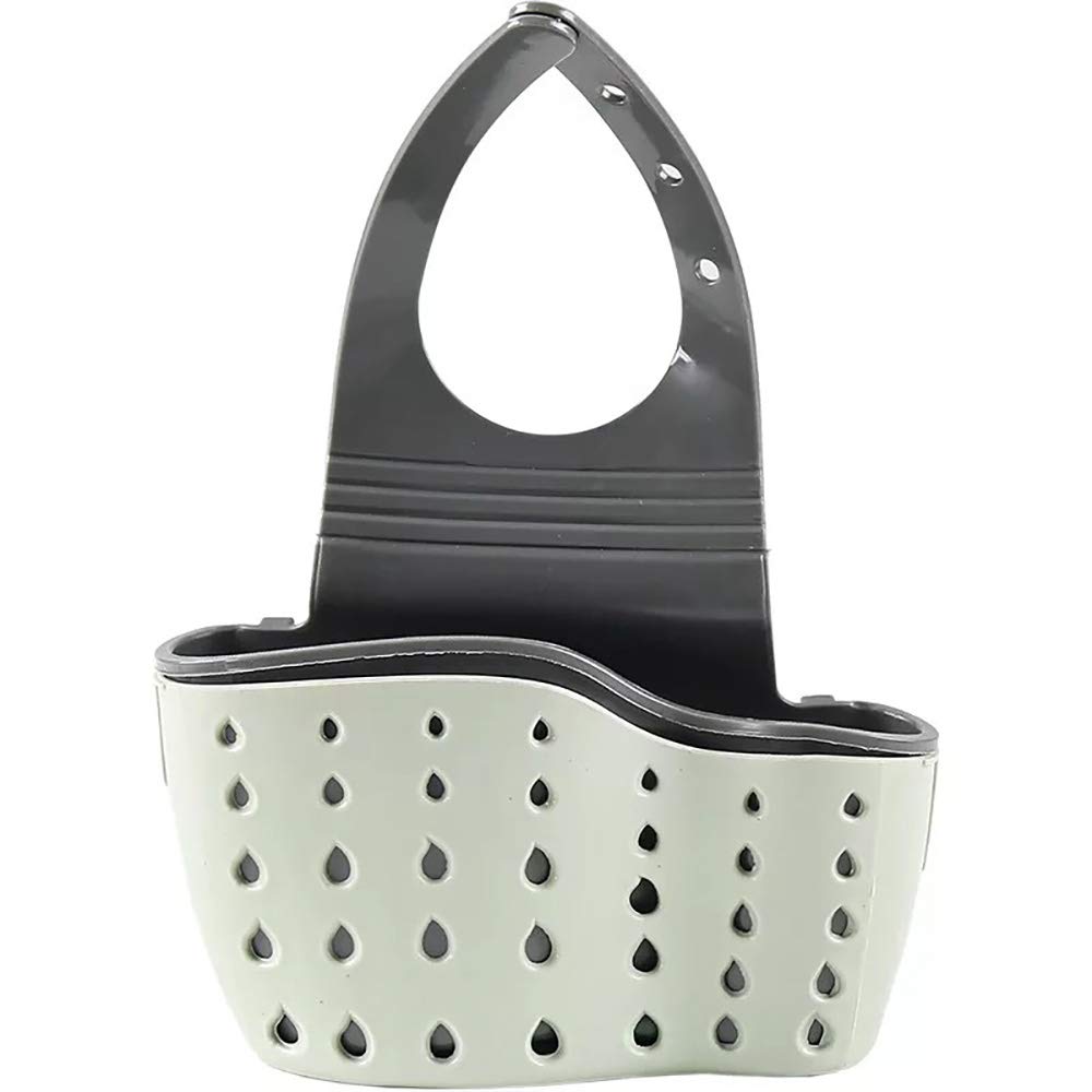 2 pezzi di porta spugna per lavello, organizer regolabile da cucina, cestello per spugna, portaoggetti per lavello, organizer per scolapasta a gancio, beige