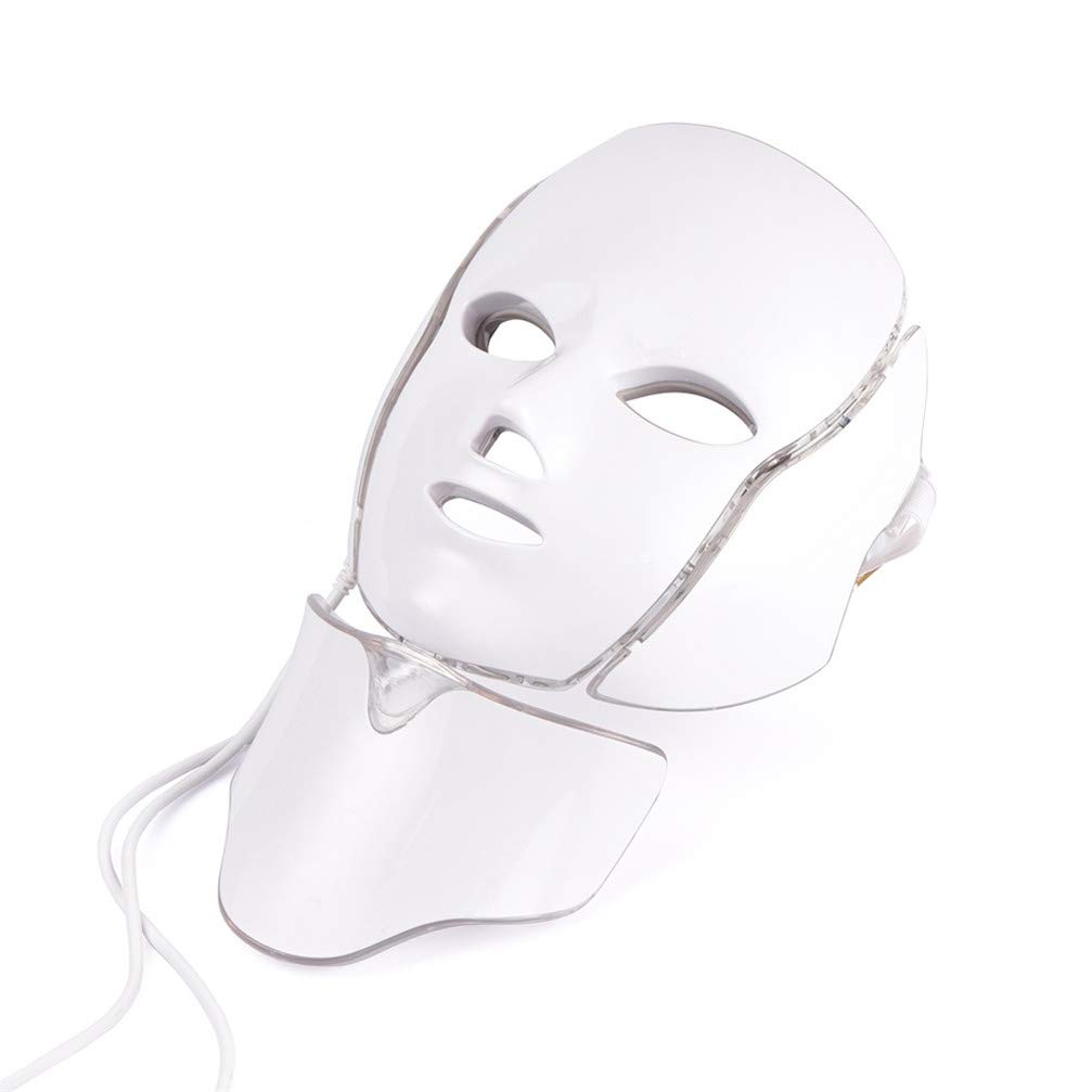 7 Color LED Máscara Light Therapy,Tratamiento De Luz Azul Y Roja Clínicamente Probado Máscara De Fotones Para El Acné Para Reducir El Acné/Rejuvenecimiento De La Piel