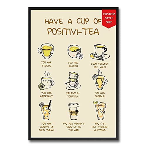 WETER Positivi-tea Poster, Positivity Print, Mental Health Poster for School Psychologist, CBT Therapy Counseling Wall Art, Counsellor Therapist Office Decor (5.2 Positivi-tea Poster)
