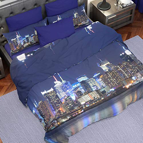 Copripiumino Digitale Tutto Stampato Microfibra Duvet Set, Quilt Covers, Bedding Sets, Satin Fabric, New York King