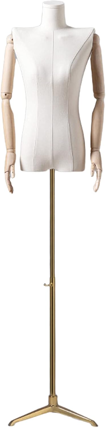 Mannequin Female Mannequin Torso Dress Forms, Adjustable Height Manikin Body Clothing Display Form, for Retail Clothing Shops, Trade Shows, Gold Square Plate,C