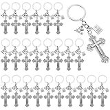 AojSup 25 Stück Kreuz-Schlüsselanhänger, christliches Jesus-Kreuz, Heilige Bibel-Anhänger, religiöse Schlüsselanhänger, Gastgeschenke für Christen, Ostergebetsgeschenke