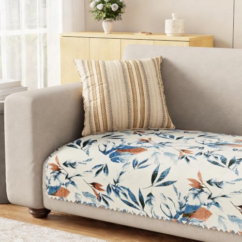 Image of Lukzer 1 Seater Sofa Cover Mat Reversible Quilted Sofa Seat Protector with WaveEdge Ultrasonic Cut - Marble Mesh - Washable Anti-Slip Sofa Throw for Living Room Couch Cover 60 x 85 CM /SC-204-01WE