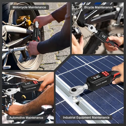 Image of VANPO Digital Torque Wrench 1 /4-Inch 4-8.85 ft-lb /0.6-12 Nm for Bicycles | ±2% Accuracy, Electronic Torque Wrench with LCD Display, Audible & Color Feedback for Small Engine & Precision Instruments