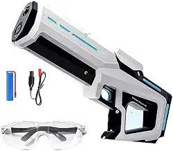 Arma Pistola Elétrica Água Bateria Recarregável (Branco), óculos de proteção incluso!