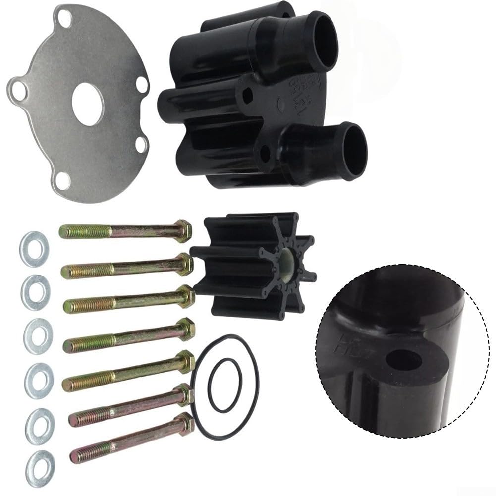 Carcasa de bomba de agua y kit de reparación de impulsor para MerCruiser Stern Drive 46-807151A14, compatible con para sierra 18-3150, para motores de 4,3 L hasta 8,2 L, incluye juntas y tornillos