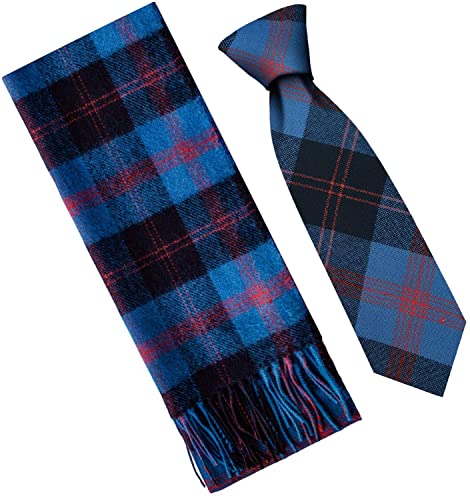 Écharpe et cravate en laine d'agneau Angus Tartan contre le froid