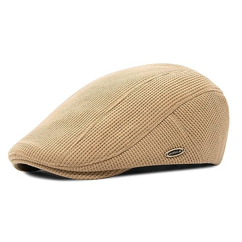 YAMEIZE Gorra Retro Flat Cap Cabbie Invierno Ajustable Newsboy Sombrero para Hombres Mujeres Ivy Cap Boina de Algodón de Moda Peaky Flat Cap Conducción