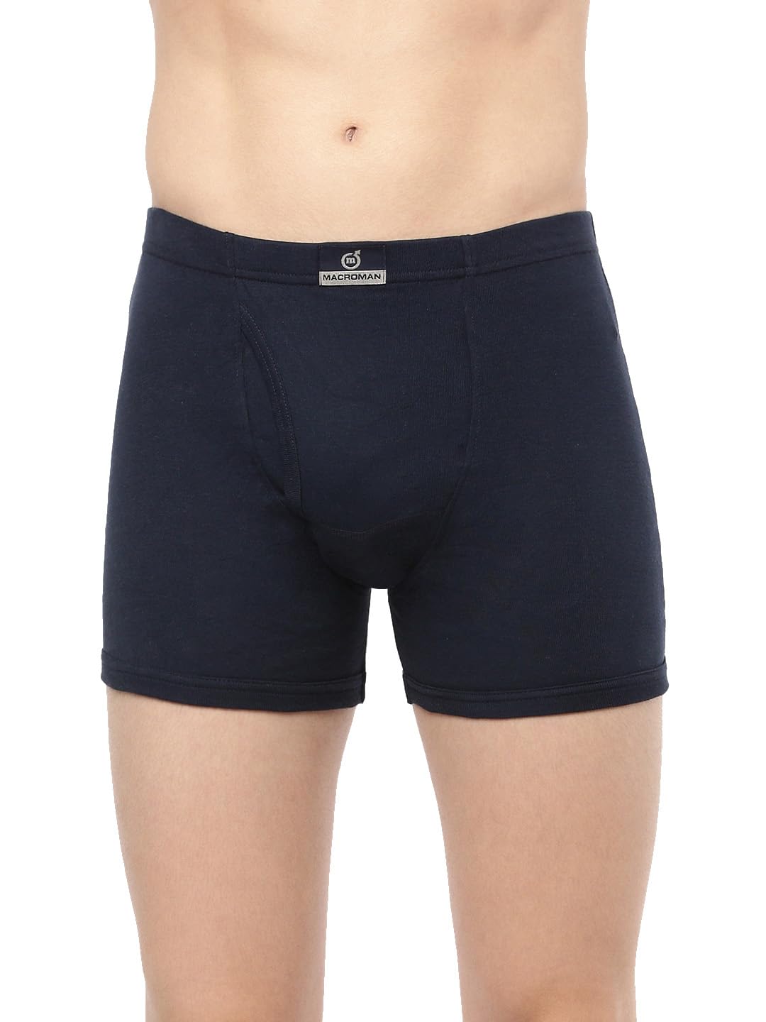 macroman m-series Macroman Valentino Classic Stretch Trunk for Men in Compact Cotton Rib Fabric Trunk Underwear with Fly Open & Anti-Microbial Finish, Black, M, Pack of 1-picture-16