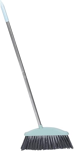 KALLORY Escoba resistente de mango largo, escoba de ángulo para interiores y exteriores, escoba de barrido, escoba de limpieza de piso para garaje,