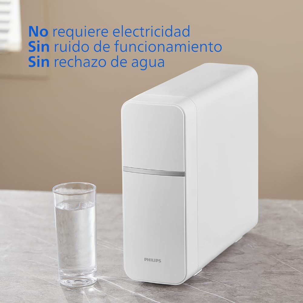 Sistema Philips de MICROFILTRACIÓN, mejor sabor del agua, filtro de larga duración, diseño compacto y fácil instalación