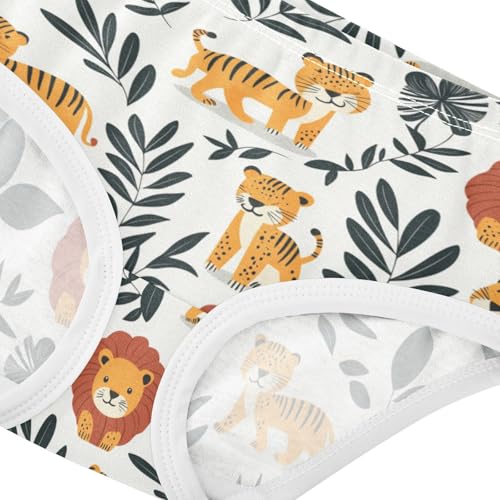 ZZKKO Forest Lions Tigers Girls Underwear Toddler Panties for Girls Comfort Brief Size 8Y3