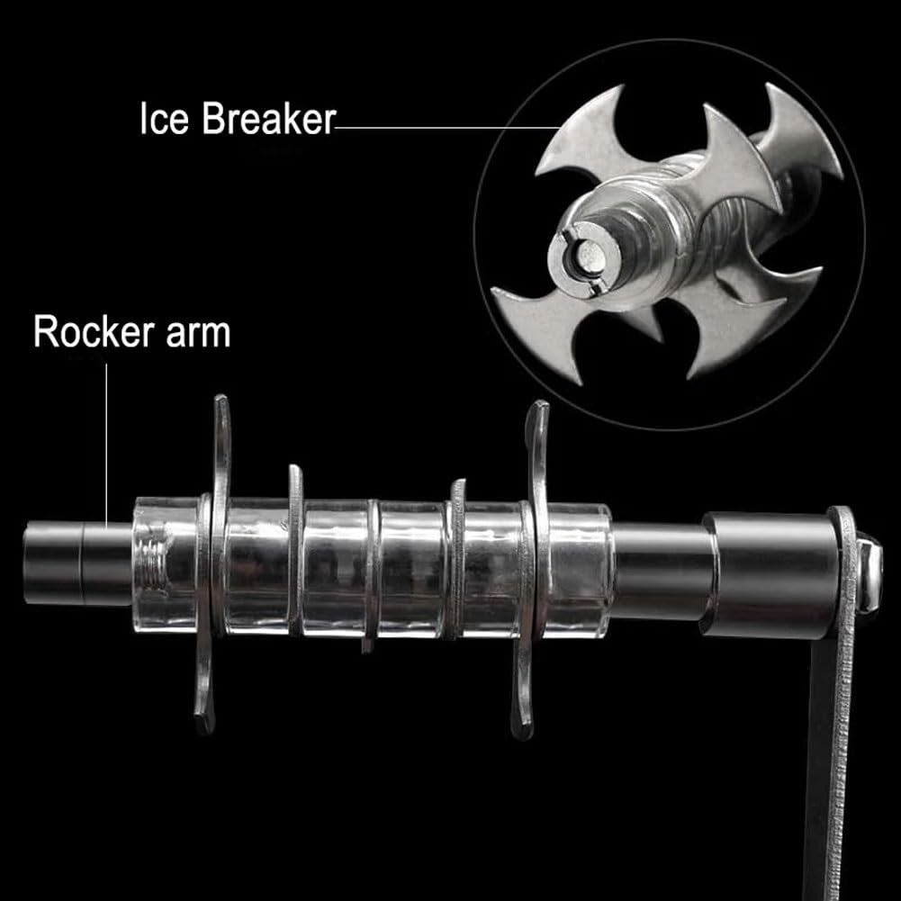 Trituradora de hielo manual portátil de manivela, mini trituradora de hielo de acero inoxidable con base antideslizante, molinillo de hielo transparente de 1,25 L para hacer granizados, cócteles, café