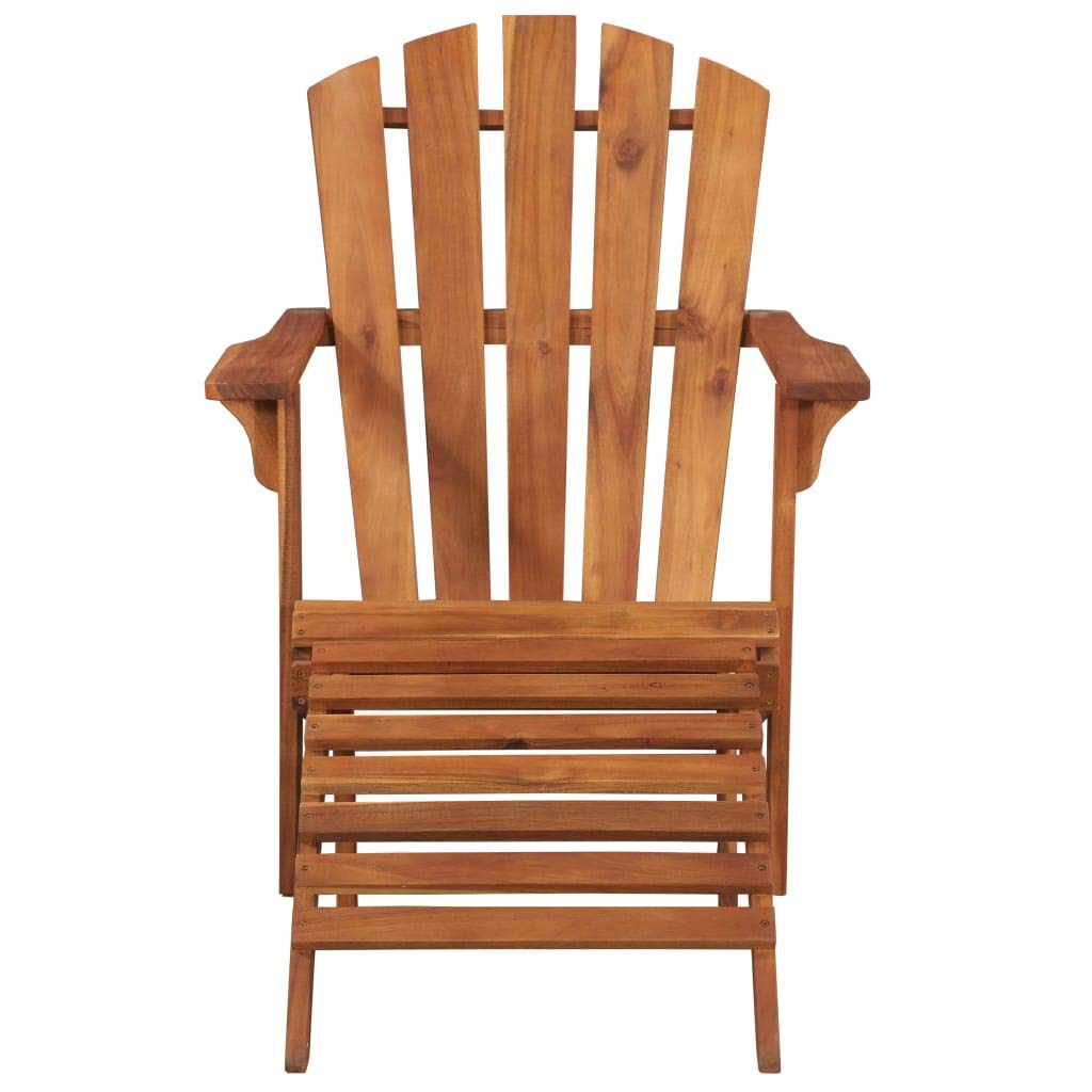 Adirondack - Poltrona da giardino in legno massello di acacia con poggiapiedi, ergonomica, trattata a olio, resistente alle intemperie e facile da pulire, facile da montare