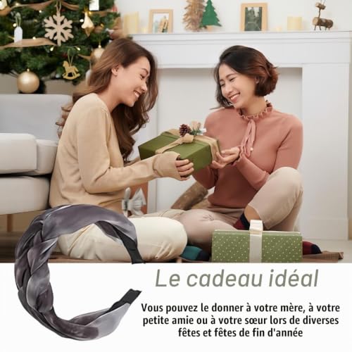 ZEPIQOR Bandeau Large Vintage pour Femme - 4 cm Turban Torsadé Élastique - Serre-Tête avec Nœuds, Accessoire Cheveux pour Usage Quotidien – vue 6