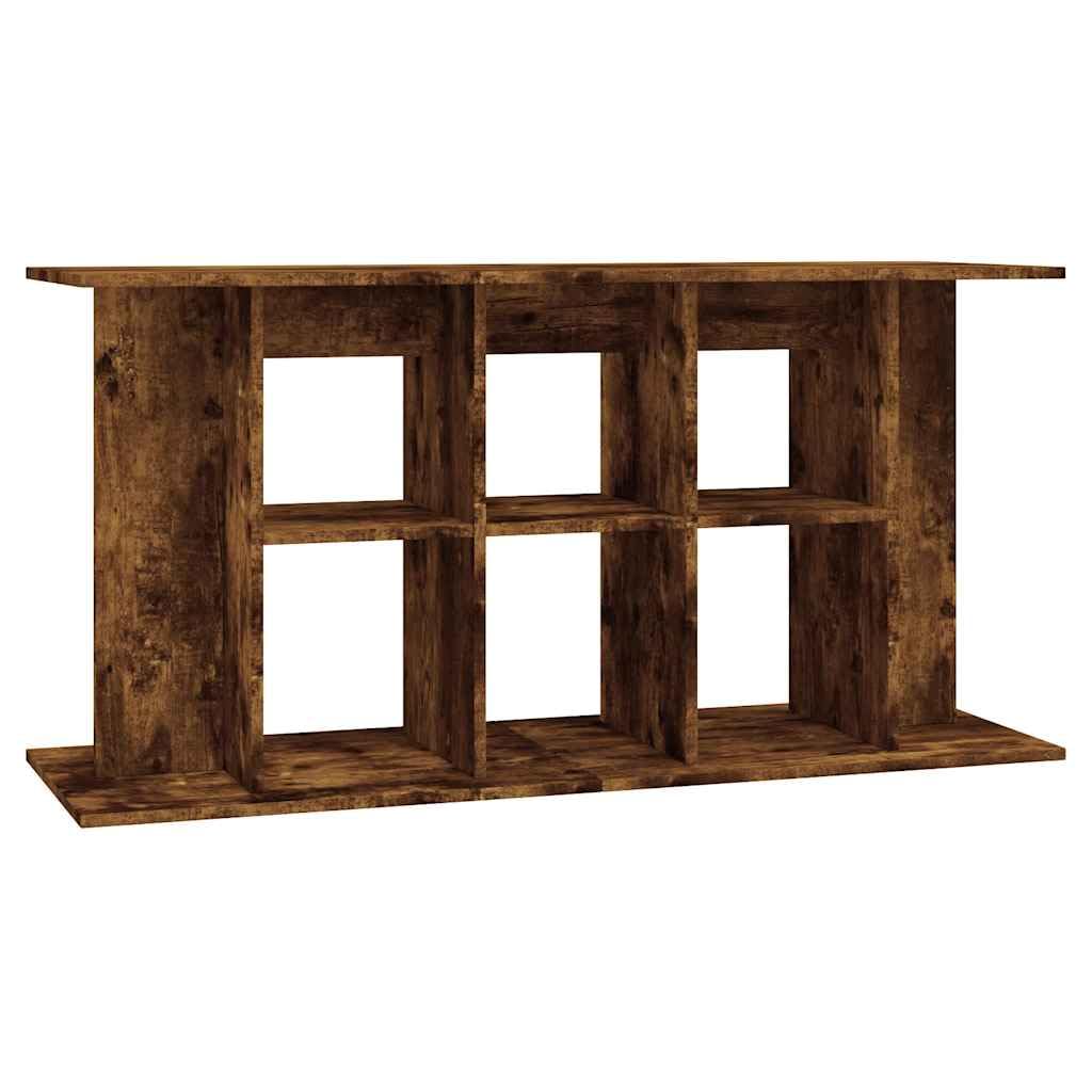 vidaXL Aquarium Stand, Fish Tank Cabinet with 3 Tiers, Fish Tank Stand for Home Living Room, Aquarium Cabinet, Smoked Oak Engineered Wood
