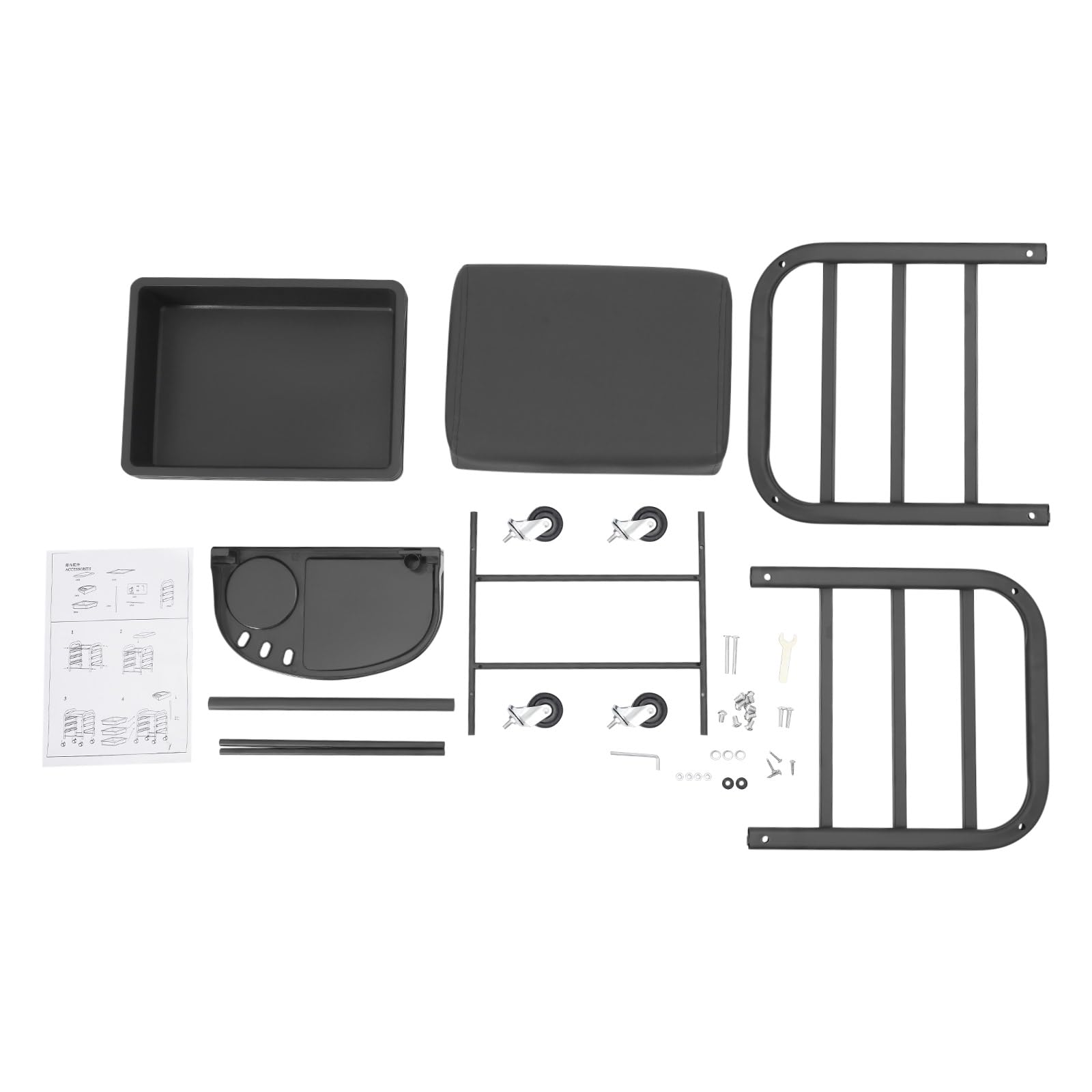 Maniküre Pediküre Wagen mit 3 Schubladen und Rollen, Fußstütze, bis 100kg, 38x32x65cm