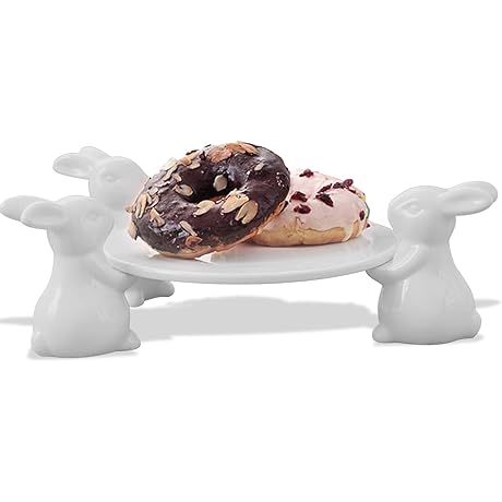 Adorable Ceramic Easter Bunny Cake Stand: The Perfect Addition to Your Holiday Celebrations