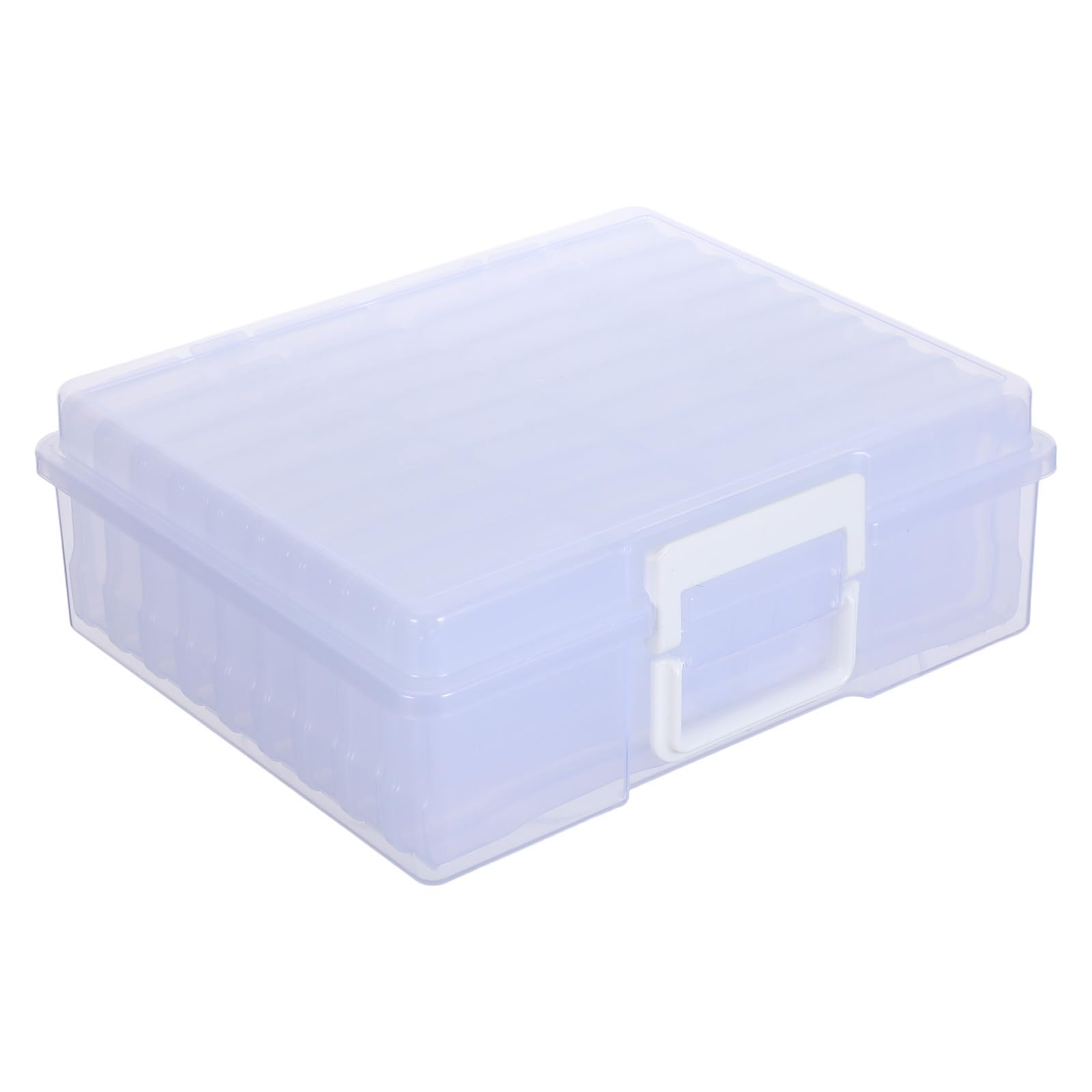 Toyvian Scatola Porta Foto e Manico in Plastica Leggera e Portatile con 18 Scomparti Interni Organizer per Foto 4x6 per Organizzazione di Cancelleria e Viaggi