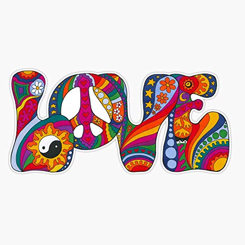 Psychedelic Love Vinyl Waterproof Sticker Decal Car Laptop Wall Window Bumper Sticker 5'