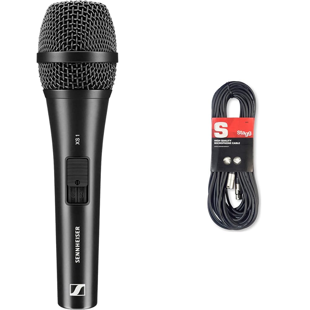 Sennheiser XS 1, Micro Main Dynamique Professionnel à la qualité de Son exceptionnelle, très Robuste & Stagg 10 m Câble Microphone XLR - Phono de Haute Qualité - Noir