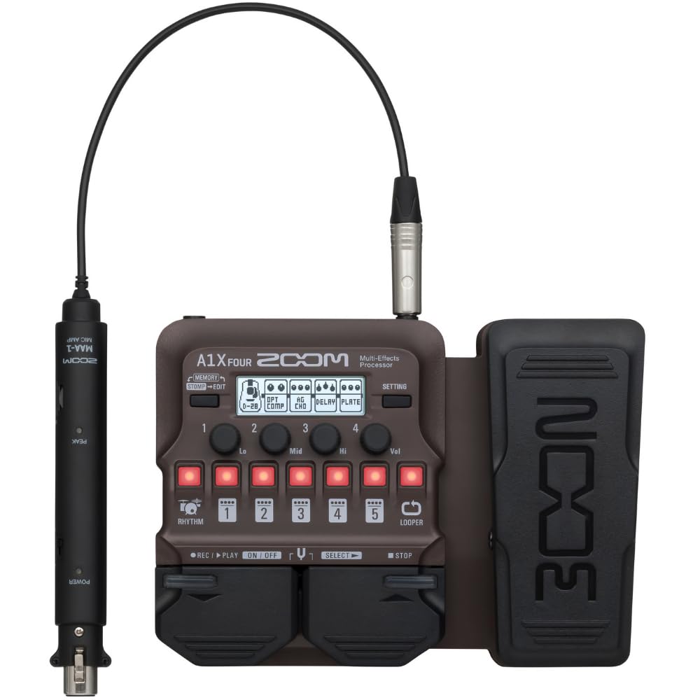 ZOOM A1X FOUR アコ楽器用マルチエフェクター　マイク用アダプタ付き Amazon.co.jp: ZOOM A1X FOUR Zoom Multi-Effects Processor