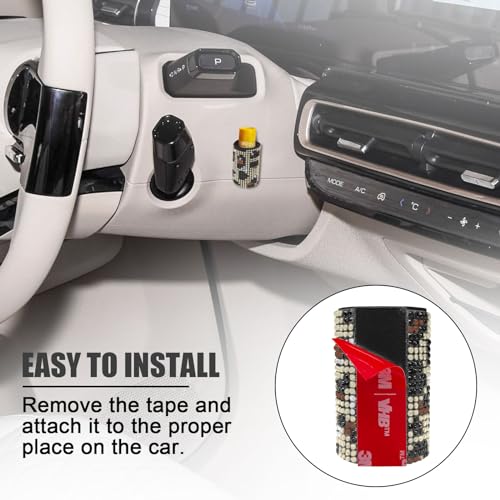 Image of Upright Car Chapstick Holder, Bling Insulating Lip Balm Holder,Rhinestone Car Accessories for Women Interior ,Suitable for Most Vehicles. (Leopard print)