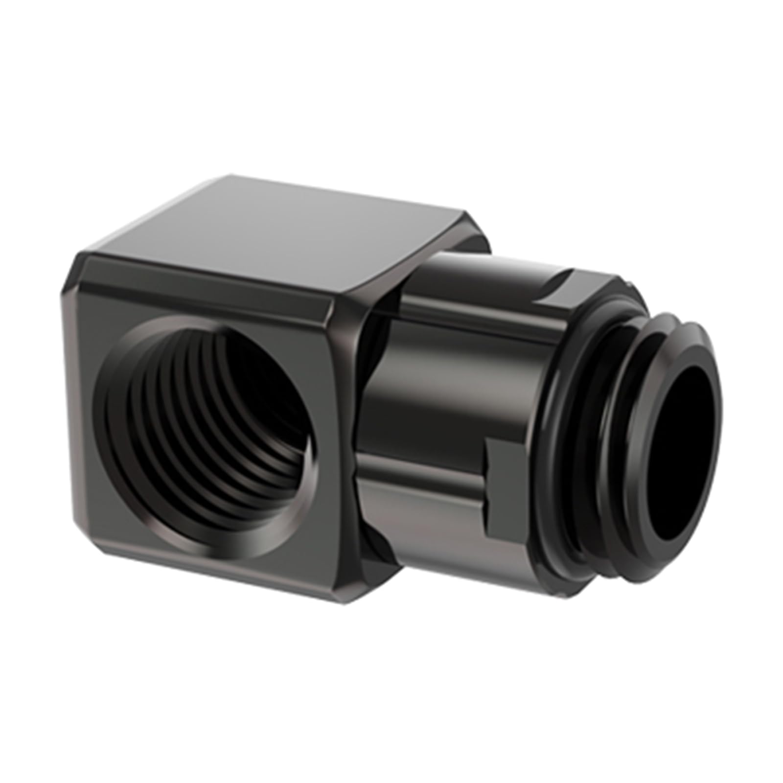 Hsioluted Men's Black G1 / 4 ' ' 360 Degree To Fe Rotary Rotatable Adapter Fitting Water Cooling Elbow Connectors Gxzwt-D90 Professional Cooling Gear
